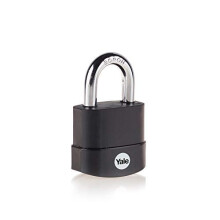 Yale Y227B/55/126/1 - Weatherproof Protector Padlock (55 mm) - Outdoor Hardened Steel Black Lock for Shed, Gate, Chain - 3 Keys - Maximum Security