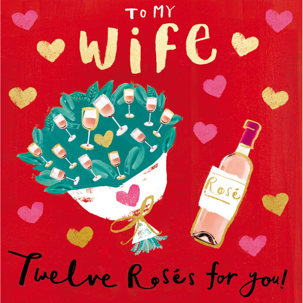 Woodmansterne To My Wife Twelve Roses For You Valentine's Day Greeting Card Valentines Cards