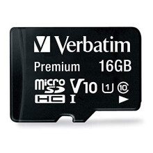 Verbatim 44082 16 GB Class 10 MicroSDHC Memory Card with Adaptor