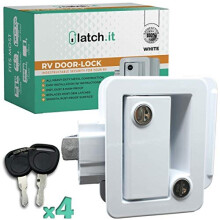 LATCH.IT Loquet de porte de camping-car blanc | Serrures de porte de camping-car pour caravanes de voyage | Serrure de porte de camping-car 100 %