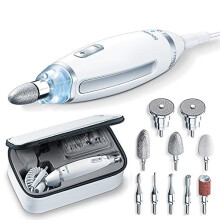 Beurer MP62 Home Manicure and Pedicure Set, Electric Nail File with 10 High-Quality Attachments, LED Precision Light, Fast Rotation (2000-5400rpm), UK