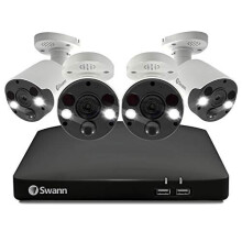 Swann CCTV Kit, 2TB 4K 8 Channel NVR-8780 with 4 x SWNHD-887MSFB Professional Spotlight Bullet Cameras - Works with Google Assistant and Alexa