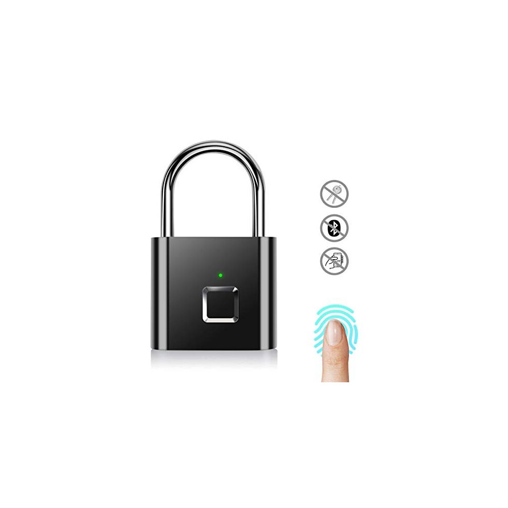 Fingerprint Padlock,Aicase Electronic Door Lock Fingerprint Recognition Smart Keyless Waterproof Security Anti-Theft Padlock Widely Used 679874000913