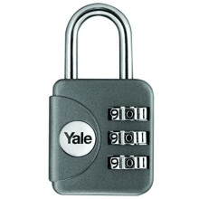 Yale YP1/28/121/1G Combination Travel Padlock, Grey, 28mm, pack of 1, suitable for travel bags and luggage