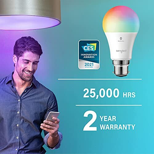 Sengled Alexa Bulb Bluetooth Multicolor B22, Smart Bulbs Work with Alexa Only, Smart Light Bulbs RGBW Colour Changing Light Bulbs Dimmable, 60W Equiva 1
