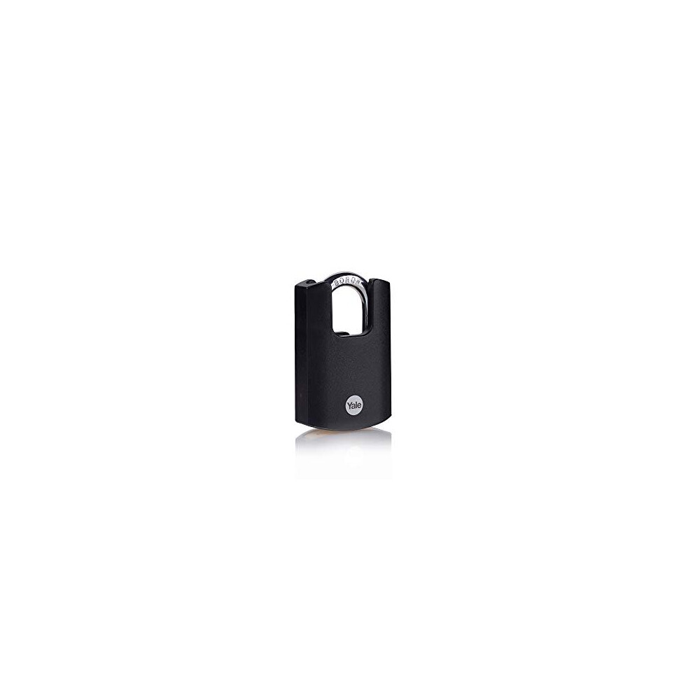 Yale Y121b/40/125/1 Brass Closed Shackle Padlock (40 Mm) - Black Outdoor Weatherproof Lock For Chain, Door, Gate, Toolbox - 3 Keys - High Security 5052847099810