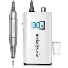 MELODYSUSIE Scamander 30000RPM Portable Rechargeable Nail Drill E-File Kit - Cordless Manicure & Pedicure with LCD, 24W, 6 Bits, UK Plug