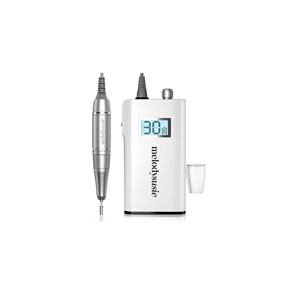 MELODYSUSIE Scamander 30000RPM Portable Rechargeable Nail Drill E-File Kit - Cordless Manicure & Pedicure with LCD, 24W, 6 Bits, UK Plug