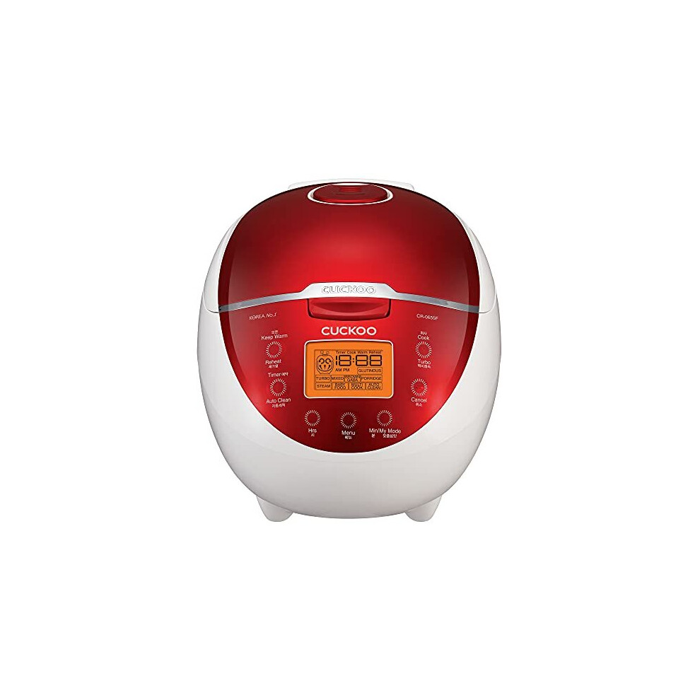 CUCKOO CR-0655F Rice Cooker & Warmer, 6 Cups, LCD-Display 11-Menu Options, Turbo, Mixed, and Brown/GABA, Porridge, Steam MultiCook, My Mode, 16-Variou