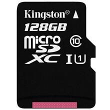 Kingston SDCX10/128GB Class 10, 128 GB Micro SDXC Memory Card with Adapter