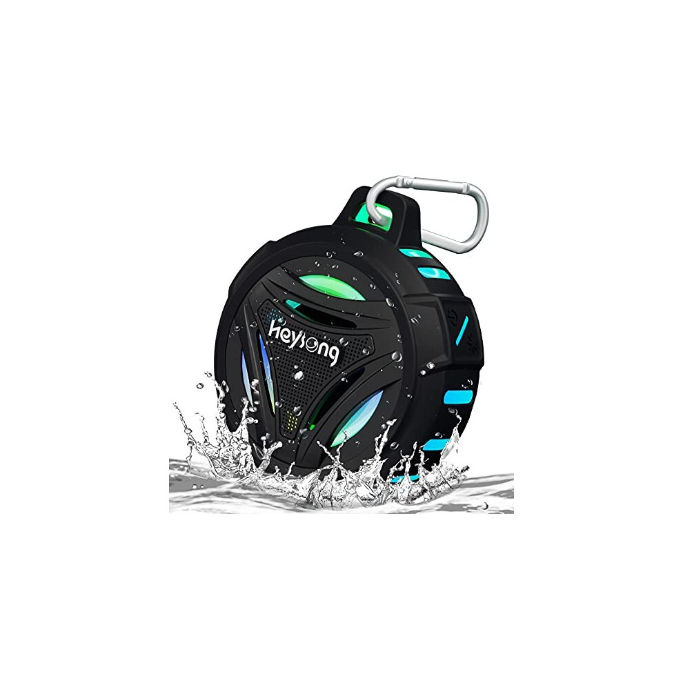 HEYSONG Waterproof Speaker, Shower Portable Bluetooth Speakers Wireless with LED Light, IP67, 36H Playtime, w/Rich Bass Small Speaker Bluetooth for Ca