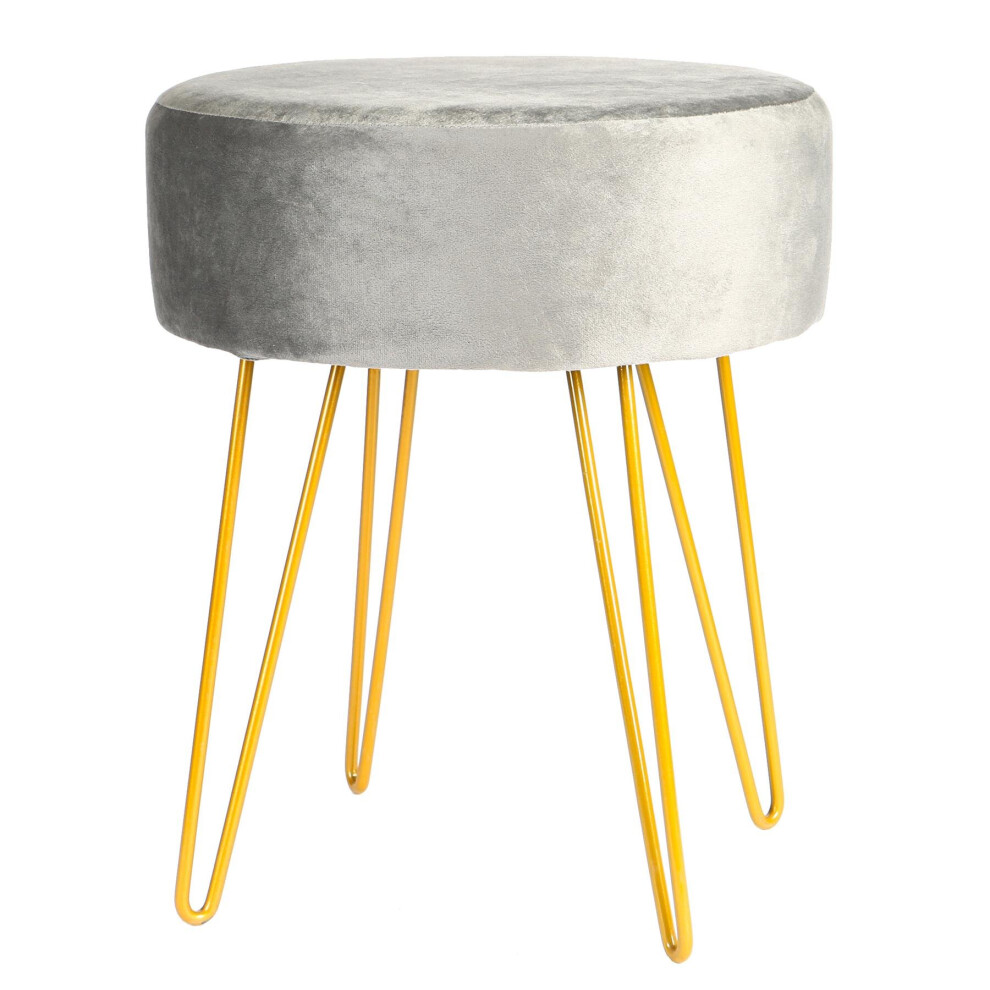 Round Velvet Footstool 35 X 40cm