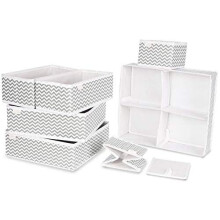 Unique Impression Set Of 7 Drawer Organisers For Underwear, Socks, Clothes, Shirts, Bras, Ties, Scarves, Baby Clothes - Drawer Dividers For Wardrobes,