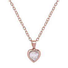 Ted Baker Hannela Crystal Heart Necklace - Rose Gold or Silver Tone Plated with Crystal