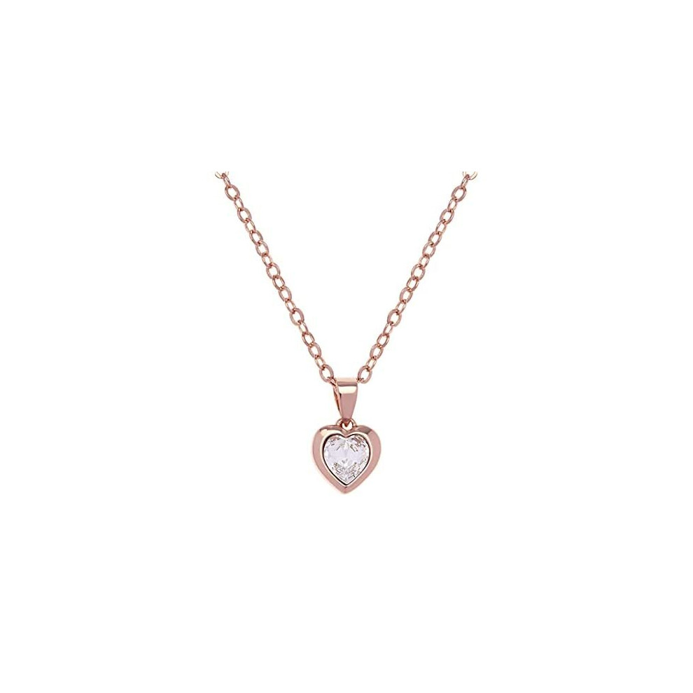 Ted Baker Hannela Crystal Heart Necklace - Rose Gold or Silver Tone Plated with Crystal