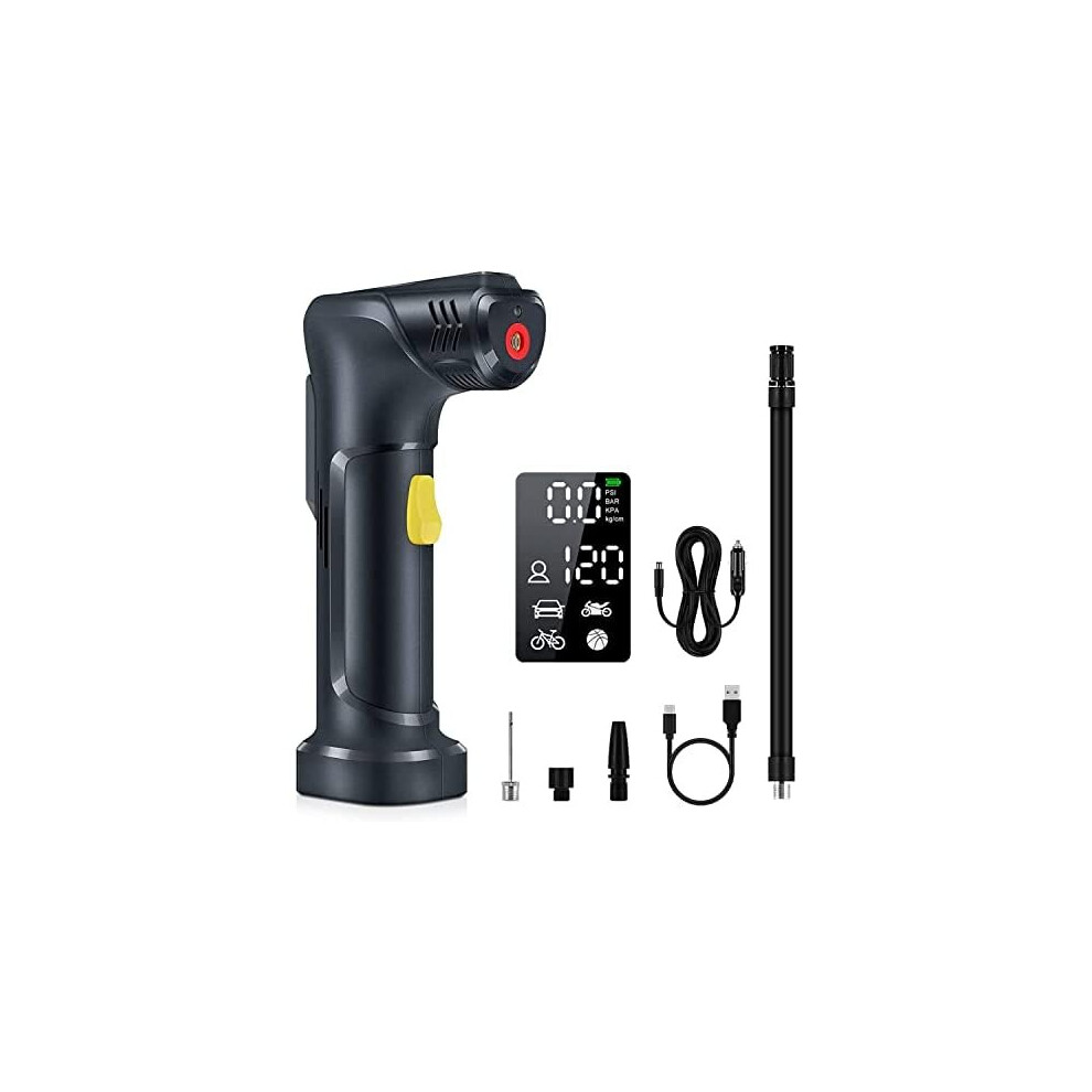 Tanshop Electric Cordless Car Tyre Inflator Rechargeable,120Psi Bike Pump Air Compressor With Lcd Screen For Cars,Bikes,Motorbikes,Basketball,Football 192132908962