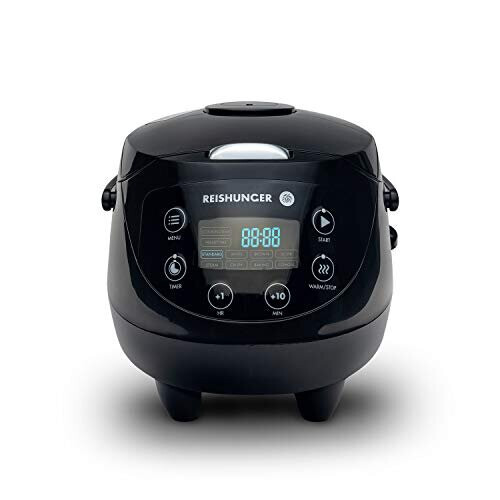 Reishunger Digital Mini Rice Cooker & Steamer Black Keep Warm