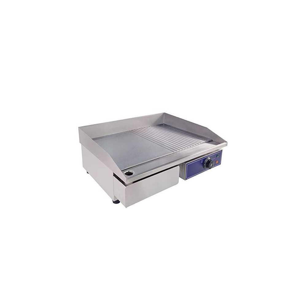 Electric Countertop Griddle, Stainless Steel Electric Griddle, Nonstick Countertop Hot Plate Commercial BBQ Grill, 220~240V 3000W, 55 x 43 x 21cm