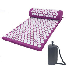 (Purple Mate with Pillow) Base Yoga Acupressure Massage Mat + Pillow Spiky Pain Stress Soreness Relax Body