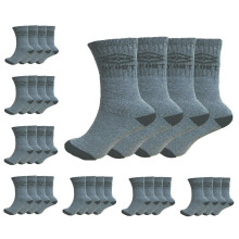 (Sport Grey) 12 Pack Mens Smart Breathable Socks Casual Multicolour Cotton Rich Designer Men Socks
