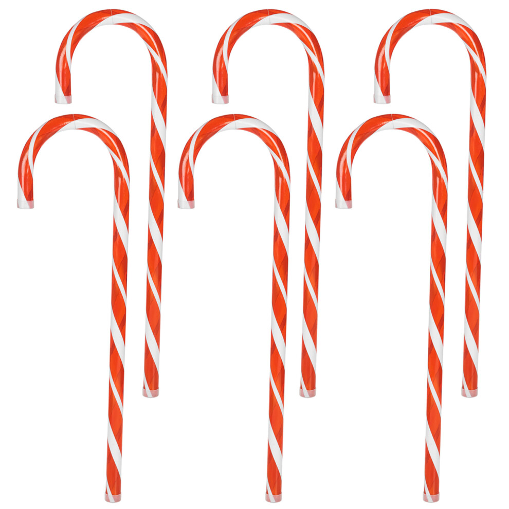 Urbn Living (6) Large Plastic Refillable Candy Cane Christmas Tree Decoration Xmas Hanging Décor