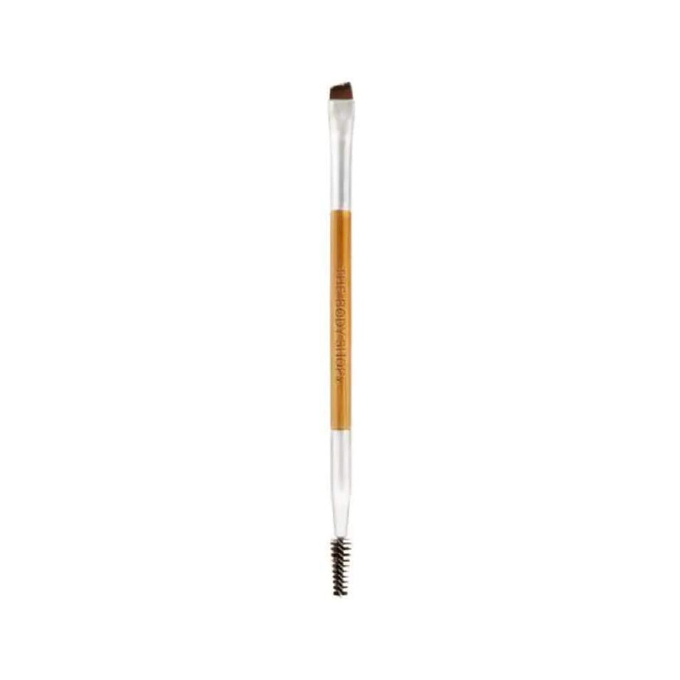 The Body Shop Double Ended 2-in-1 EYEBROW Brush bamboo Nylon bristles
