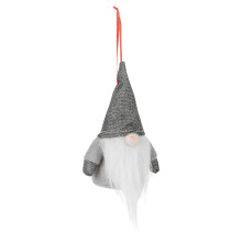 (6 (Three Red, Three Grey)) 2,4,6 Christmas Tree Hanging Gnome Xmas Gonk Decoration Glitter Festive Ornament
