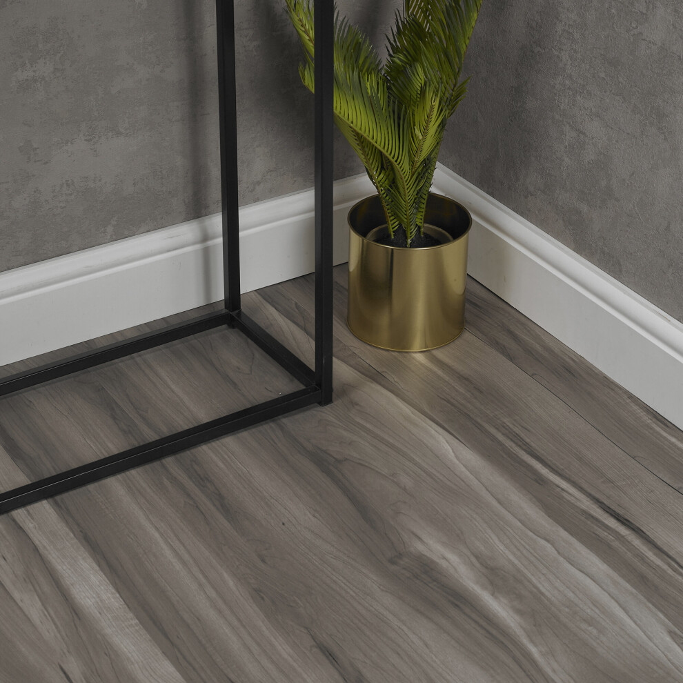 Urbn Living ( Swirl, 3X Pack Of 7) Vinyl Floor Planks Wood Effect Flooring Tiles Self Adhesive Kitchen Floor Lino Grey