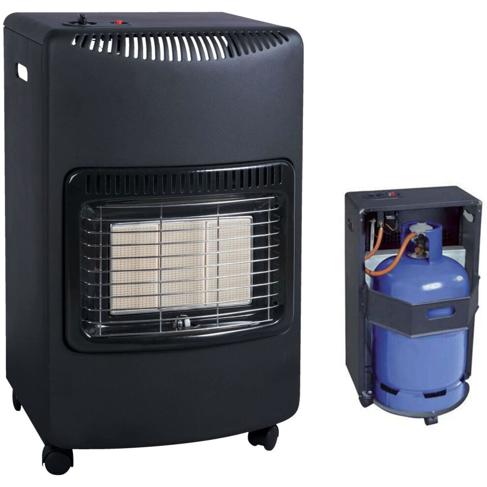 4.2kW Portable Gas Cabinet Heater Calor Butane Fire With Regulator & Hose