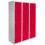 MonsterShop Metal Lockers 3 Doors Steel Flatpack Storage Lockable Gym School Red – 45cm D 6