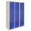 MonsterShop Metal Lockers 4 Doors Steel Flatpack Storage Lockable Gym School Blue – 45cm D 9