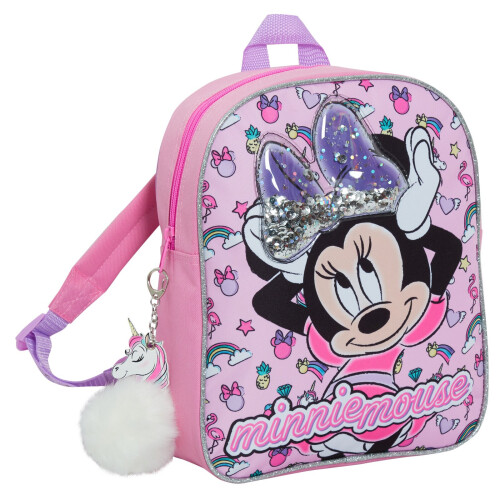 One Size Disney Minnie Mouse Glitter Backpack Kids School Nursery Lunch Book Bag Rucksack on OnBuy