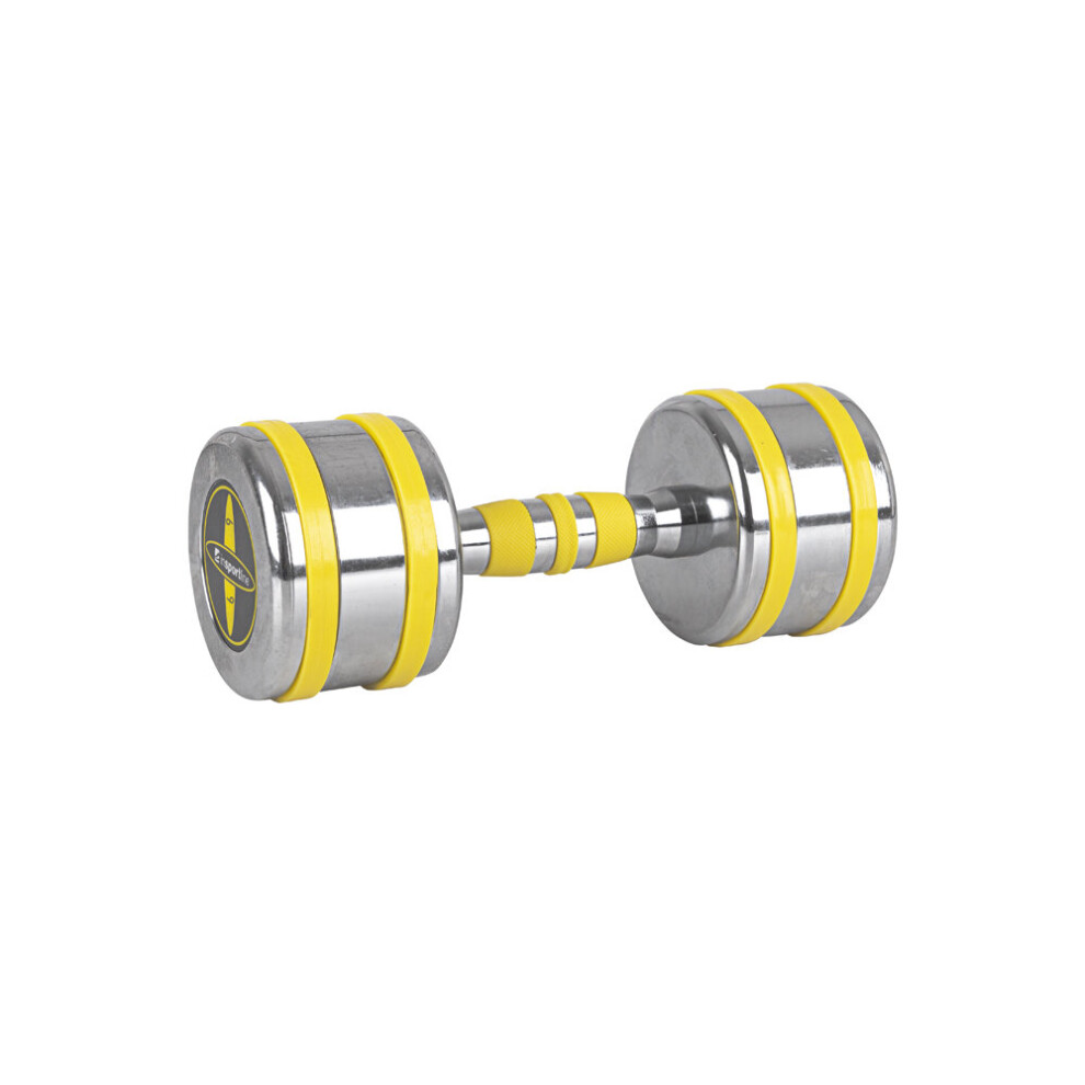 (2 x 9kg) Chrome Luxury Dumbbells Yellsteel