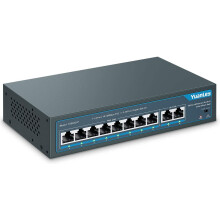 YuanLey 10 Port PoE Switch, 8 PoE+ Port 100Mbps, 2 Uplink Gigabit, 120W 802.3af/at, Extend Function, Metal Fanless Unmanaged