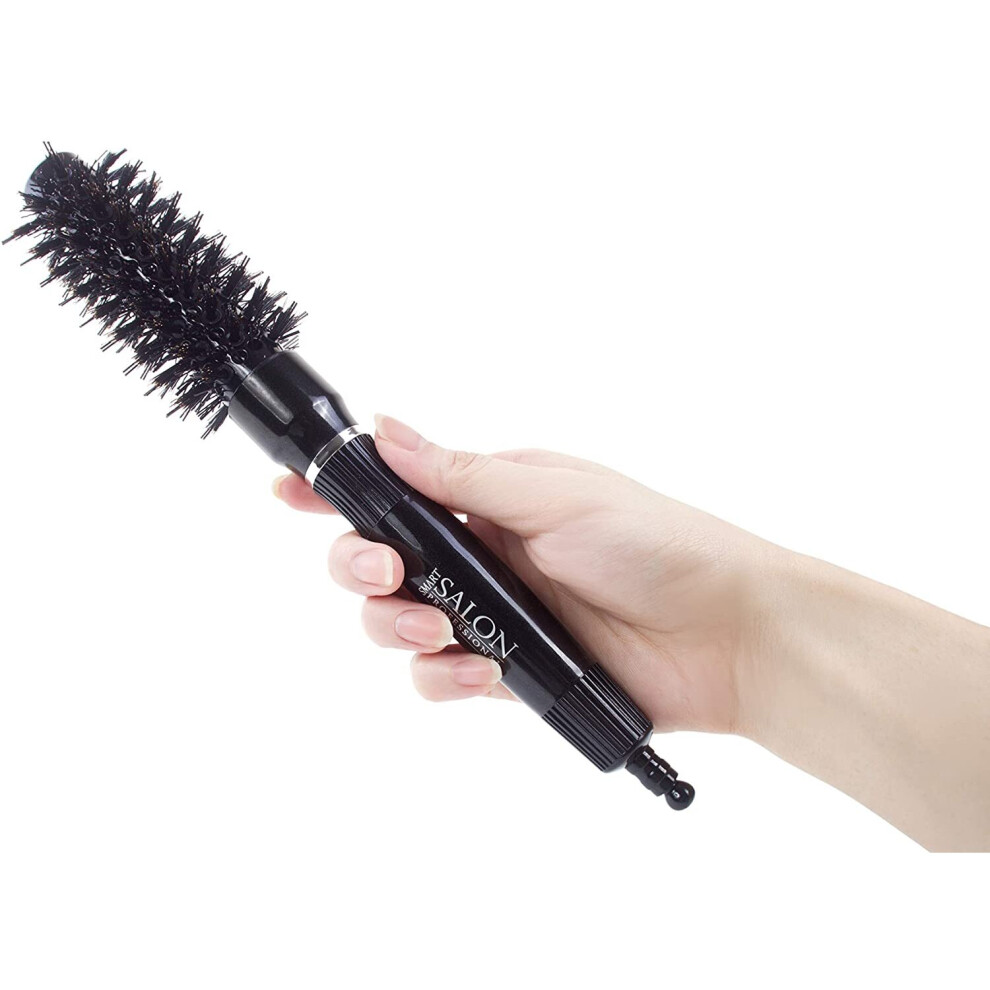 Professional Boar Bristle Round Blow Dry Hairbrush - Boar Bristle & Nylon Pins For Short Hair - 25mm Diameter.