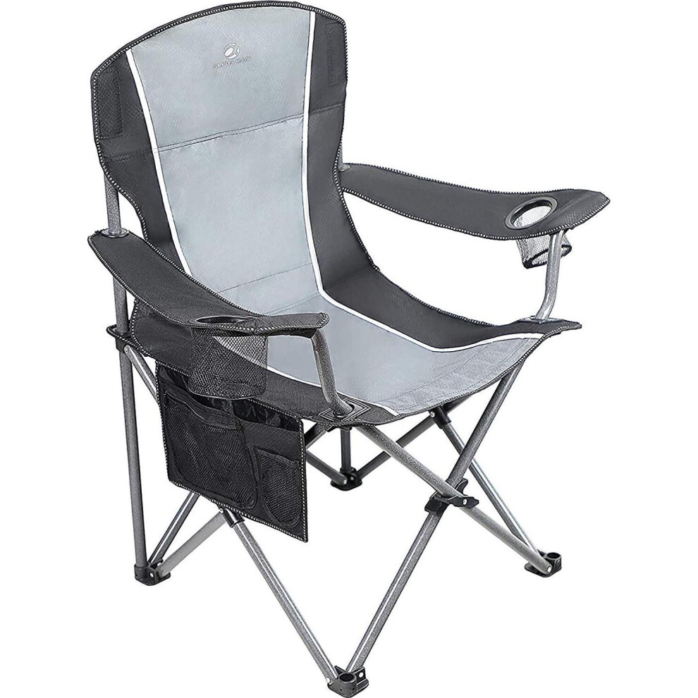 Oversized Camping Folding Portable Chair Heavy Duty Steel Frame Support 160kg Arm Chair