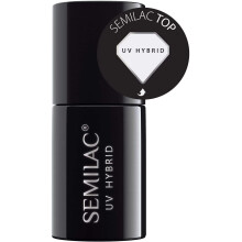 Semilac Top Nail Polish | 7 ml | Innovative UV LED Top Coat Soak Off Gel Nail for Color Protection | Shiny Gloss and Transparent | Easy to Apply,