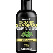 Organic Tea Tree Shampoo with Aloe Vera by NatriGlo | Anti Dandruff Shampoo for Dry, Flaky, Itchy Scalp & Hair | Psoriasis & Eczema Care | Cleansing