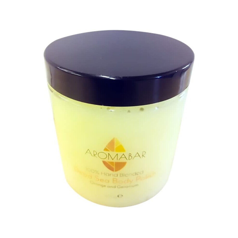 Aromabar Orange Dead Sea Salt & Shea Butter Body Polish Scrub 400G With & Geranium