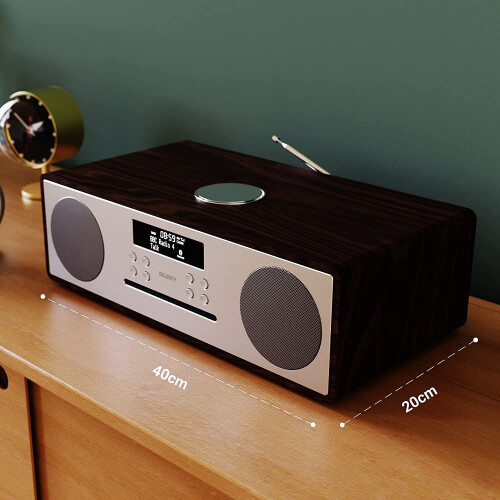 Majority Oakington DAB/DAB+ Digital FM Radio Bluetooth Wireless CD Player Micro Compact Hi-Fi Stereo Speaker System - Remote Control - USB Charging & 2