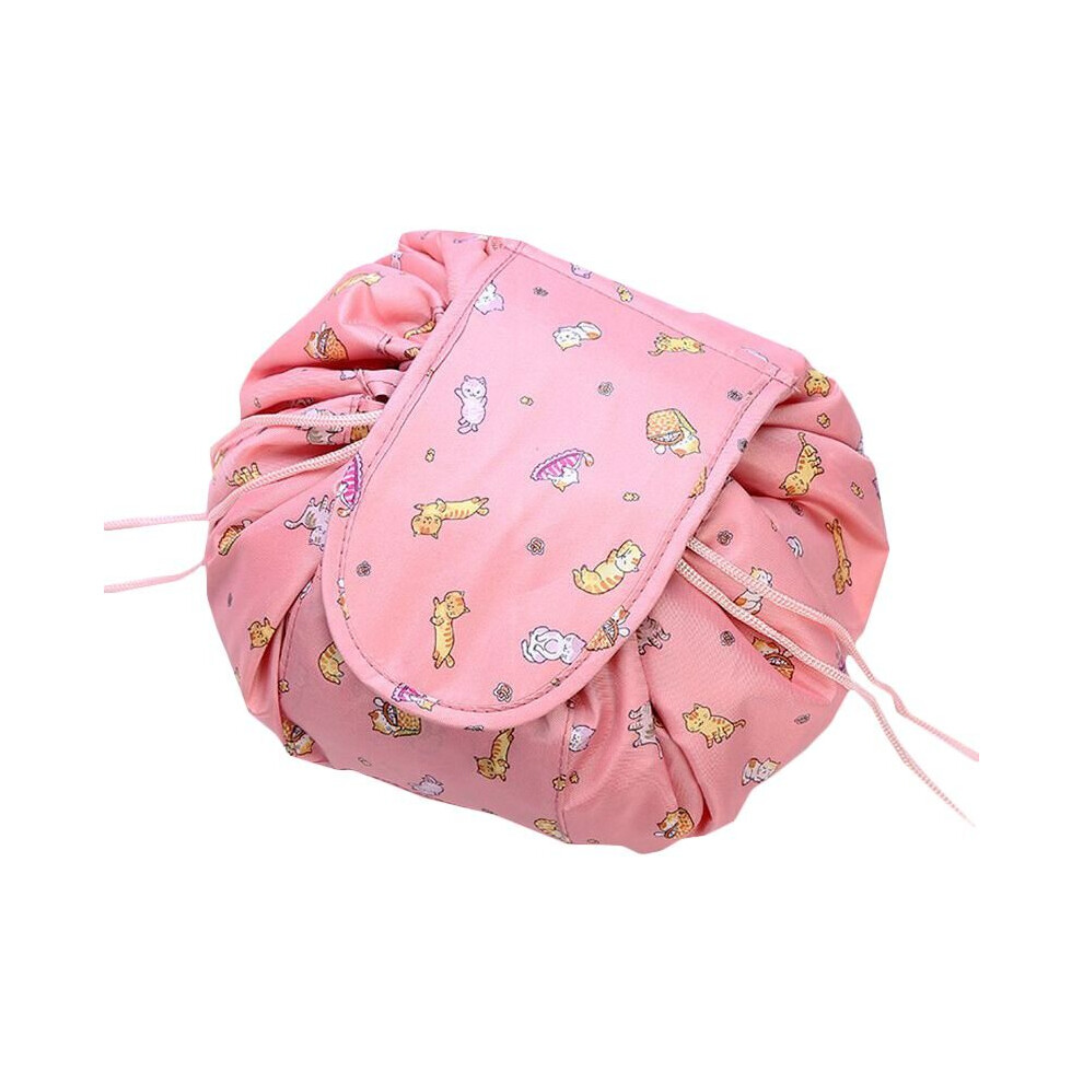 Pink (Pink) Women's Portable Drawstring Bag Storage Magic Travel Pouch Cosmetic Organizer