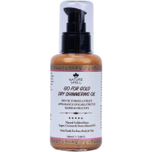 Nature Spell Golden Dry Shimmering Oil For Face, Body & Hair 100 ml – Natural Body Shimmer – 100% Vegan, Made In The UK, N848