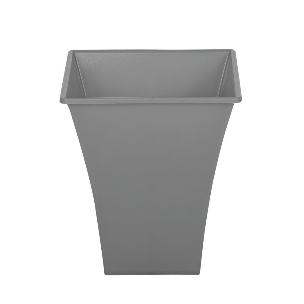 Wham 23Cm Square Planter Plastic Lightweight Flower Pot Cement Flower Garden Pot Grey