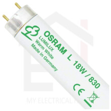 Osram T8 Fluorescent Tube 18W 2ft 3000K - Warm White