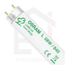 Osram T8 58W 5ft Fluorescent Tube 4000K Cool White, Dimmable, 90% Lumen Maintenance, Good CRI