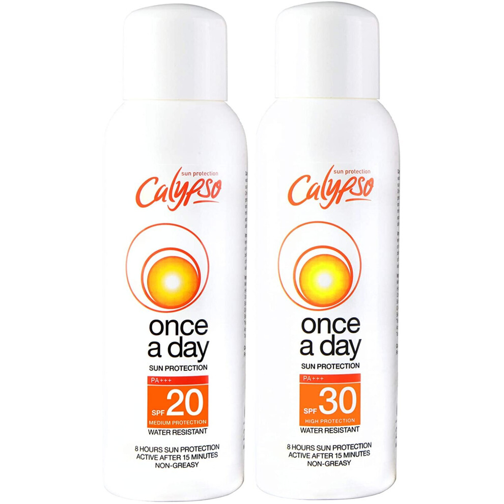 Calypso Once A Day Sun Protection SPF20 and SPF30 Multipack