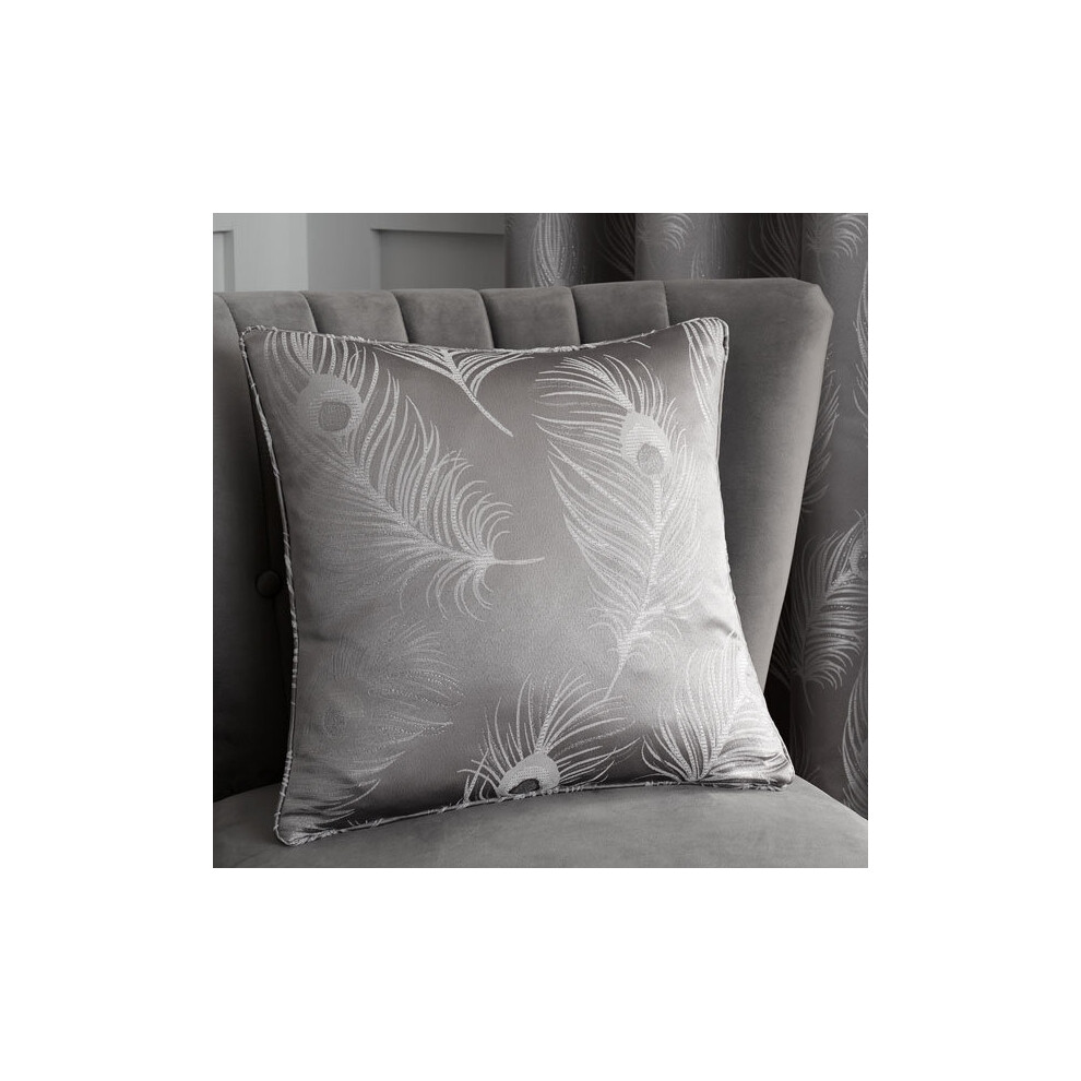 (Silver) Curtina Feather Jacquard Cushion Cover, 43 X 43 Cm