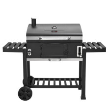(BBQ + Cover + Pizza Stone) CosmoGrill XXL Charcoal Smoker BBQ Outdoor Grill