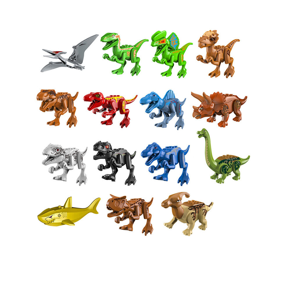 15PCS Jurassic Theme Park Dinosaurs Toy Assembly Large Particle Building Blocks Tyrannosaurus Rex