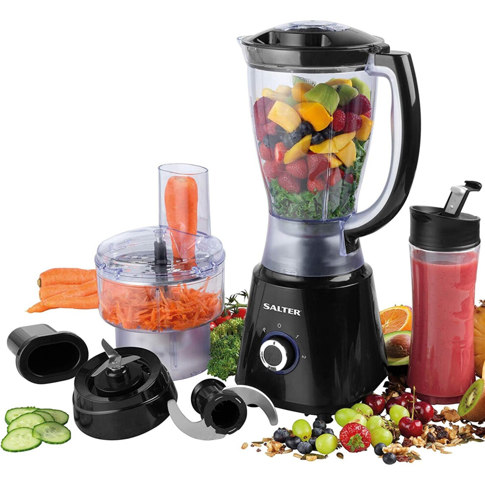 Salter Deluxe Blender Set, Food Processor Bowl, 1.5L Jug, 600ml Bottle